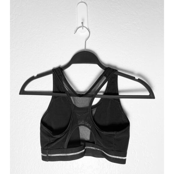 Women’s Nike Dri-Fit Sports Bra Mesh Front & Racerback Black Workout Athleisure - Picture 6 of 8